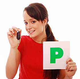 Girl with P plate